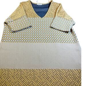 Zara W/B Collection Yellow & White Short Sleeve Top - L